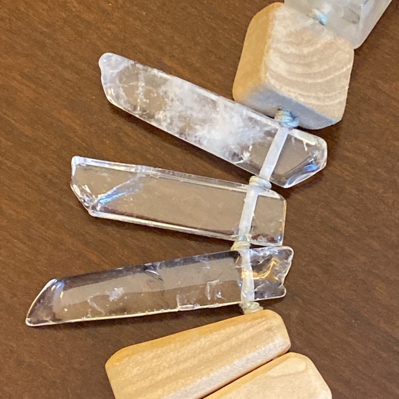 Chunky Wood and Acrylic Necklace - Picture 3 of 5